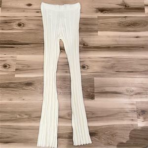 NEW Zara Cream Ribbed Flare Stretchy Pants Women’s Medium